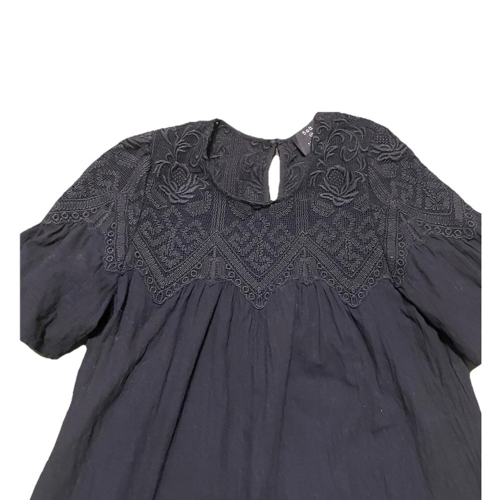 Sea New York Black Embroidered Short-Sleeve Blouse - Picture 5 of 9